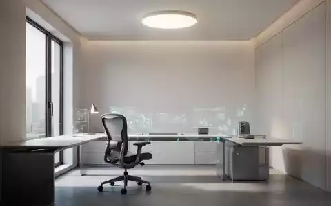 Ein minimalistisches Homeoffice mit intelligenten Beleuchtungssystemen, ergonomischen Möbeln und natürlichem Licht, das Ruhe und Funktionalität ausstrahlt. - Foto: über boerse-global.de