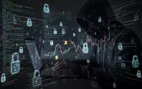 A person in a hoodie types on a laptop, with digital code and lock icons surrounding them, symbolizing cybercrime. - Foto: über boerse-global.de