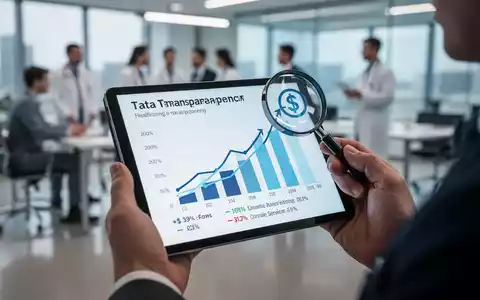 Hände halten ein Tablet mit einem Diagramm zu Kosten und Servicequalität, darüber ein Lupensymbol. Im Hintergrund verschwommene Büroszenen. - Foto: über boerse-global.de