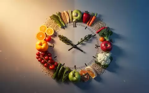 Eine stilisierte Uhr mit gesunden Lebensmitteln, die die Bedeutung des Timings bei der ErnĂ€hrung symbolisieren. - Foto: ĂŒber boerse-global.de