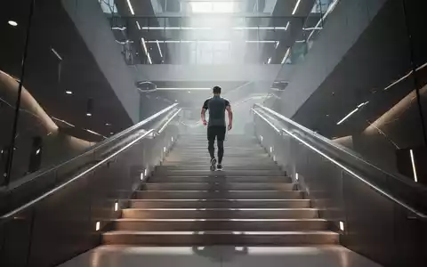 Eine Person steigt eine moderne, gut beleuchtete Treppe hinauf, symbolisch für Fortschritt und Gesundheit. - Foto: über boerse-global.de