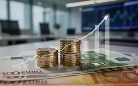 Ein Stapel Euro-Münzen und -Banknoten mit einem angedeuteten, steigenden Diagramm im Hintergrund, das steigende Kosten symbolisiert. - Foto: über boerse-global.de