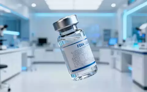 Nahaufnahme einer stilisierten pharmazeutischen Ampulle in einem modernen Labor, die Arzneimittelentwicklung und behördliche Entscheidungen darstellt. - Foto: über boerse-global.de