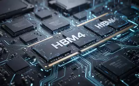 Close-up of advanced HBM4 memory modules and AI chips on a circuit board, glowing with blue light, symbolizing technological innovation. - Foto: über boerse-global.de