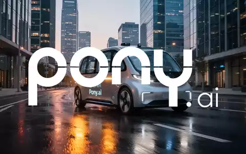 Ein futuristisches autonomes Fahrzeug von Pony.ai fährt durch eine moderne Stadtstraße bei Dämmerung, das Innovation und Investitionen symbolisiert. - Foto: über boerse-global.de