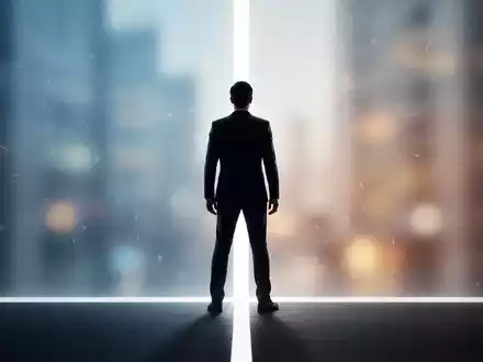 Eine Person steht entschlossen an einer klaren Grenze, symbolisierend das Setzen von Grenzen und das Sagen von Nein. - Foto: über boerse-global.de