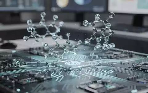 Digitales Overlay von Molekülstrukturen und chemischen Symbolen auf einer Platine, das KI und chemische Risikobewertung darstellt. - Foto: über boerse-global.de
