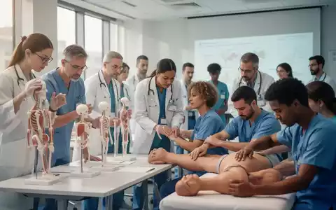Eine Gruppe von medizinischen Fachkräften nimmt an einem praktischen Seminar über manuelle Therapie und ganzheitliche Heilmethoden teil. - Foto: über boerse-global.de