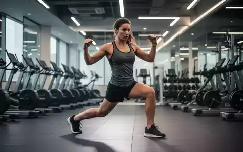 Eine Person führt eine Kniebeuge in einem hellen Fitnessstudio aus, symbolisiert Bewegung und Gesundheit zur Blutdrucksenkung. - Foto: über boerse-global.de