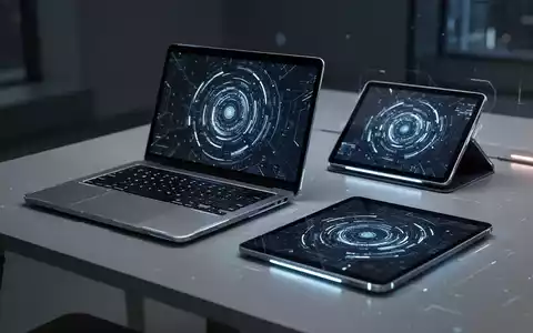 A collection of modern laptops and tablets, some open and displaying digital interfaces, on a clean, reflective surface. - Foto: über boerse-global.de
