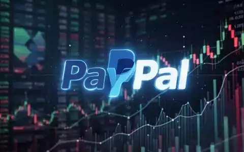 A stylized, glowing digital PayPal logo subtly superimposed over abstract financial data visualizations and stock market charts. - Foto: über boerse-global.de