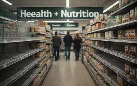 Leere Regale in einem Supermarkt im Bereich für Proteinprodukte, die Engpässe und Preiserhöhungen im Markt widerspiegeln. - Foto: über boerse-global.de