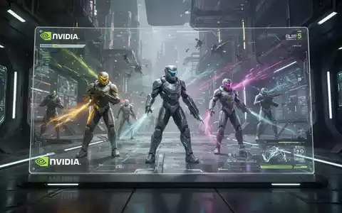 A close-up of a transparent screen displaying detailed, AI-enhanced video game graphics with dynamic lighting and character models. - Foto: über boerse-global.de