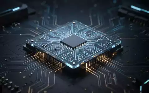 Close-up of a microchip glowing with blue and gold light on a circuit board, symbolizing advanced processor technology. - Foto: über boerse-global.de