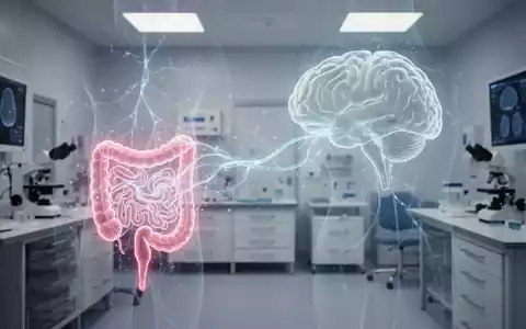 Eine stilisierte Darstellung der Darm-Hirn-Achse, die eine leuchtende neuronale Verbindung zwischen Darm und Gehirn zeigt. - Foto: über boerse-global.de