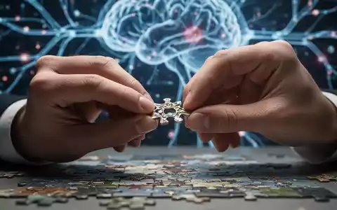 Hände manipulieren filigrane Objekte, im Hintergrund verschwommen neurologische Pfade oder ein digitales Gehirninterface sichtbar. - Foto: über boerse-global.de