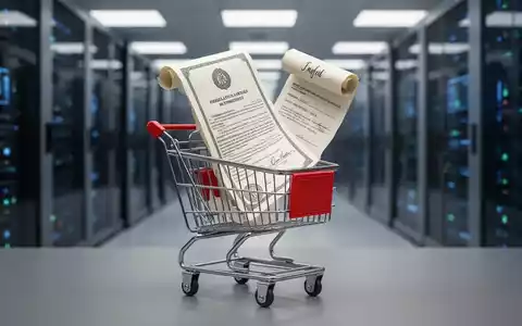 Ein digitaler Einkaufswagen mit einem herausragenden Gesetzestext, der Onlinehandel und neue Widerrufsregeln symbolisiert. - Foto: über boerse-global.de