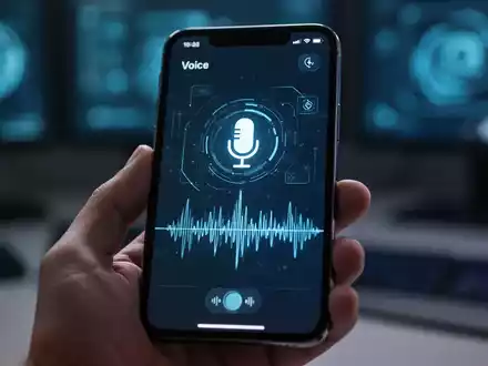 A close-up of a smartphone screen showing a dictation interface with a microphone icon, symbolizing new voice features. - Foto: über boerse-global.de
