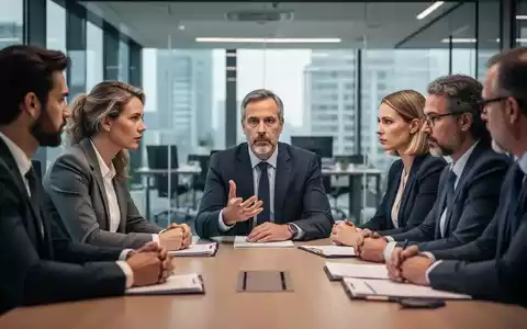 Eine Gruppe von Personen, die einen Betriebsrat repräsentieren, bespricht wichtige Angelegenheiten an einem Konferenztisch in einem modernen Büro. - Foto: über boerse-global.de