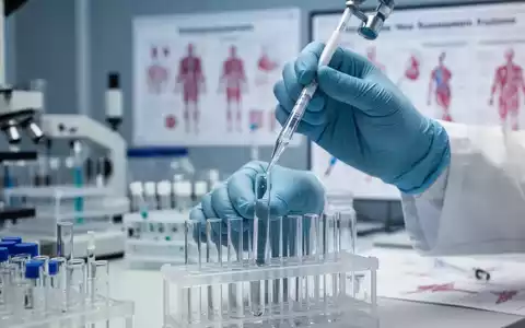 Nahaufnahme der Hände eines Wissenschaftlers, der in einem Labor eine Flüssigkeit in ein Reagenzglas pipettiert, mit verschwommenem Hintergrund aus medizinischen Geräten. - Foto: über boerse-global.de