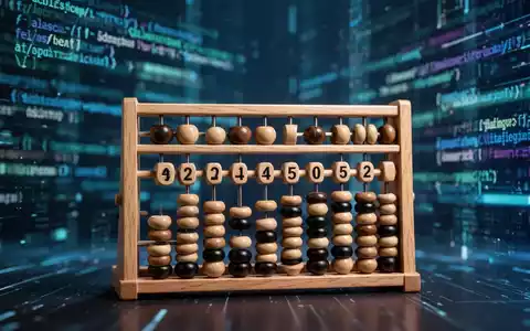Ein Abakus im Vordergrund, der falsche Summen darstellt, vor einem unscharfen Hintergrund aus digitalem Code, der Betrug in der Technologie symbolisiert. - Foto: über boerse-global.de