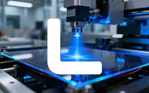 Ein stilisierter Laserstrahl schneidet präzise durch einen Siliziumwafer in einer Hightech-Fertigungsanlage. - Foto: über boerse-global.de