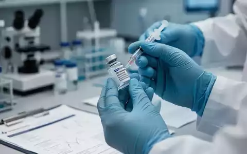 Nahaufnahme der Hände eines Wissenschaftlers, der in einem Labor eine Impfstoffflasche und Spritze handhabt. - Foto: über boerse-global.de