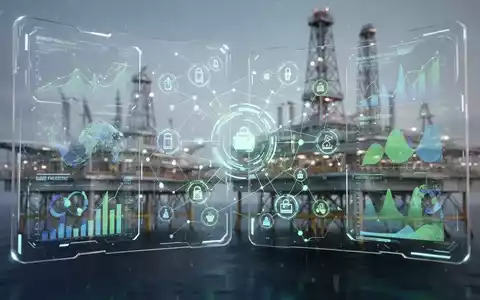 Eine futuristische digitale Marktplatz-Oberfläche auf transparenten Bildschirmen mit Datenvisualisierungen und Produktikonen. - Foto: über boerse-global.de
