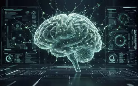 Ein abstraktes neuronales Netzwerk über einer futuristischen Computerschnittstelle, das künstliche Intelligenz darstellt. - Foto: über boerse-global.de