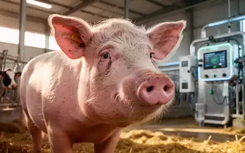 Nahaufnahme eines gesunden Nutztiers in einem modernen Stall, das Wohlbefinden und nachhaltige Landwirtschaft symbolisiert. - Foto: über boerse-global.de