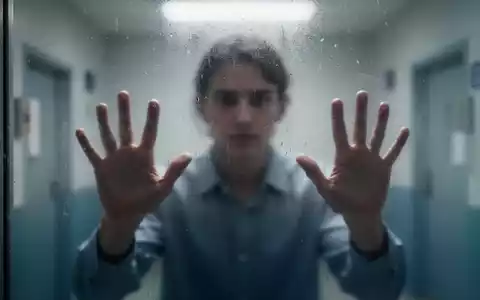 Eine verschwommene Figur hinter Milchglas, die Hände an die Oberfläche gedrückt, symbolisiert Isolation und psychische Krankheit. - Foto: über boerse-global.de