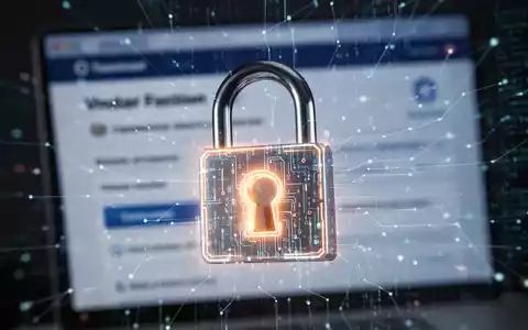 A glowing digital padlock symbolizing online security, overlaid on a blurred background of a secure transaction interface. - Foto: über boerse-global.de