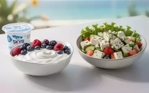 Eine Nahaufnahme einer erfrischenden, proteinreichen Mahlzeit mit griechischem Joghurt und Beeren, perfekt für heiße Sommertage. - Foto: über boerse-global.de