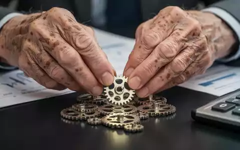 Nahaufnahme der Hände einer älteren Person, die Zahnräder auf einer Oberfläche anordnet, was die Komplexität der Rentenreform symbolisiert. - Foto: über boerse-global.de