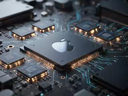 Close-up of a circuit board with glowing memory chips, symbolizing rising component costs and supply chain challenges for tech companies like Apple. - Foto: über boerse-global.de
