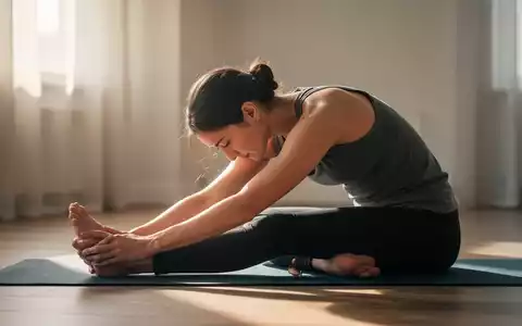 Eine Person macht eine sanfte Dehnübung in einer ruhigen Umgebung, die Entspannung und psychische Gesundheit symbolisiert. - Foto: über boerse-global.de