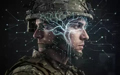 Kopf eines Soldaten im Profil, überlagert mit einem subtilen neuronalen Netzwerk-Grafik, das Technologie und menschlichen Geist verbindet. - Foto: über boerse-global.de