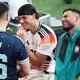 Deniz Undav (r.) hat bei der WM so richtig gut lachen.  - Bild: Christian Charisius/dpa