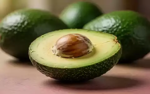 Eine perfekt aufgeschnittene Avocado mit leuchtend grünem Fruchtfleisch und Avocados im Hintergrund. - Foto: über boerse-global.de