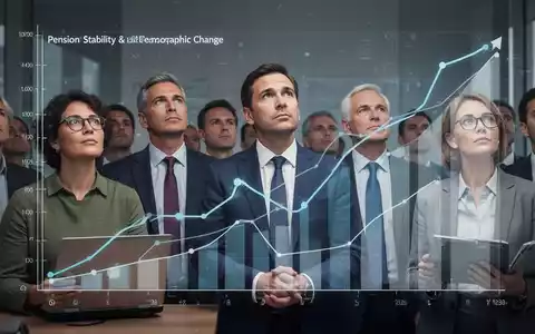 Eine Gruppe verschiedener Personen, die über die Zukunft der Rente nachdenken, mit abstrakten Grafiken im Hintergrund. - Foto: über boerse-global.de