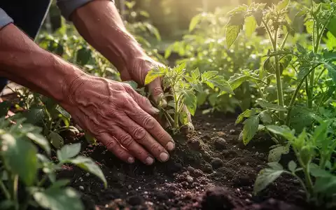 Nahaufnahme von Händen, die Pflanzen in einem sonnigen Garten pflegen, was auf therapeutisches Gärtnern und körperliche Aktivität hinweist. - Foto: über boerse-global.de