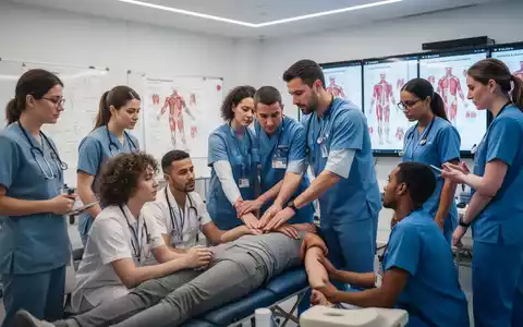 Eine Gruppe von Physiotherapeuten und Therapeuten nimmt an einer praktischen Schmerztherapie-Ausbildung teil. - Foto: über boerse-global.de