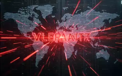 Digital firewall with red lines, symbolizing a global cyberattack on Fortinet devices, with a subtle world map overlay. - Foto: über boerse-global.de
