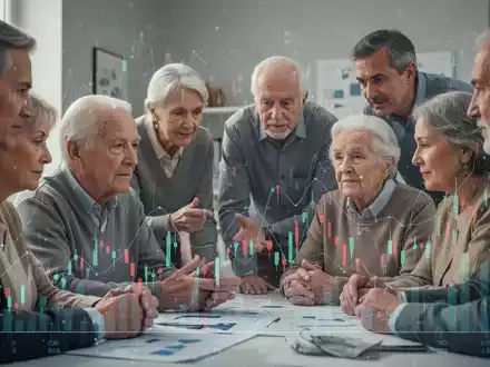 Eine vielfältige Gruppe von Menschen, die sich nachdenklich mit Altersvorsorge und Rentenreformen auseinandersetzt. - Foto: über boerse-global.de
