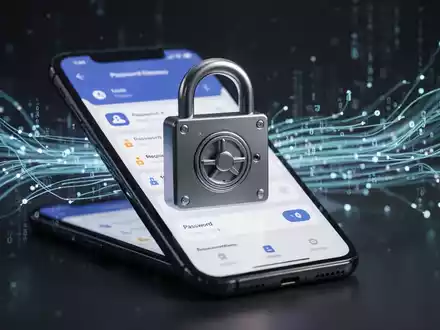 A stylized image of a secure digital padlock on a smartphone screen, representing a password manager update. - Foto: über boerse-global.de