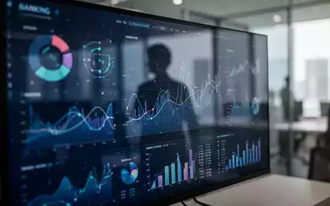 Ein verschwommener Computerbildschirm mit abstrakten Datenvisualisierungen, der Überwachung und Datenschutz im Büroalltag symbolisiert. - Foto: über boerse-global.de