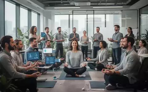 Mitarbeiter nehmen an einem betrieblichen Gesundheitsprogramm teil, mit Fokus auf digitale Lösungen und psychische Gesundheit. - Foto: über boerse-global.de