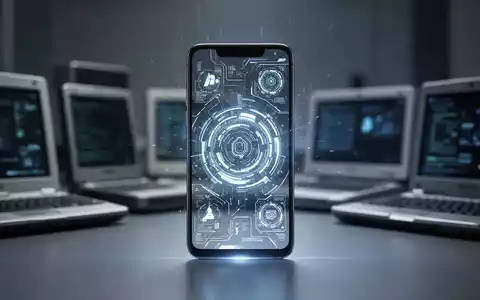Ein modernes Smartphone mit futuristischer Oberfläche, das sich von verschwommenen, älteren Geräten abhebt. - Foto: über boerse-global.de