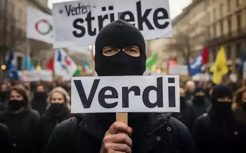 Nahaufnahme eines Protestschilds bei einer Demonstration mit verschwommenem Hintergrund von protestierenden Menschen und Gebäuden. - Foto: über boerse-global.de