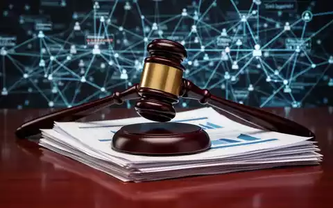Ein stilisierter Richterhammer schlägt auf Finanzdokumente, mit einem verschwommenen Netzwerk von Unternehmensstrukturen im Hintergrund. - Foto: über boerse-global.de
